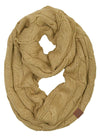 C.C. Cable Knit Infinity Scarf - Solid Colors