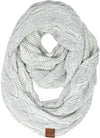 C.C. Cable Knit Infinity Scarf - Metallic