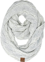C.C. Cable Knit Infinity Scarf - Metallic