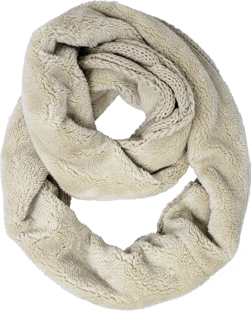 C.C. Cable Knit Infinity Scarf - Fuzzy Lined