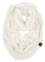 C.C. Cable Knit Infinity Scarf - Solid Colors