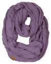 C.C. Cable Knit Infinity Scarf - Fuzzy Lined