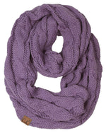 C.C. Cable Knit Infinity Scarf - Fuzzy Lined