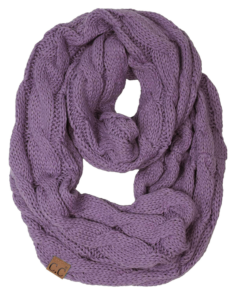 C.C. Cable Knit Infinity Scarf - Fuzzy Lined