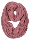 C.C. Cable Knit Infinity Scarf - Solid Colors