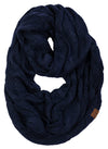 C.C. Cable Knit Infinity Scarf - Solid Colors