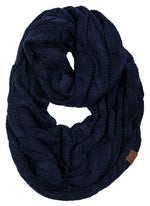 C.C. Cable Knit Infinity Scarf - Solid Colors