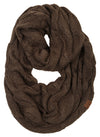 C.C. Cable Knit Infinity Scarf - Solid Colors