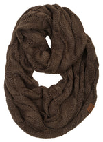 C.C. Cable Knit Infinity Scarf - Solid Colors