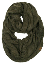 C.C. Cable Knit Infinity Scarf - Fuzzy Lined