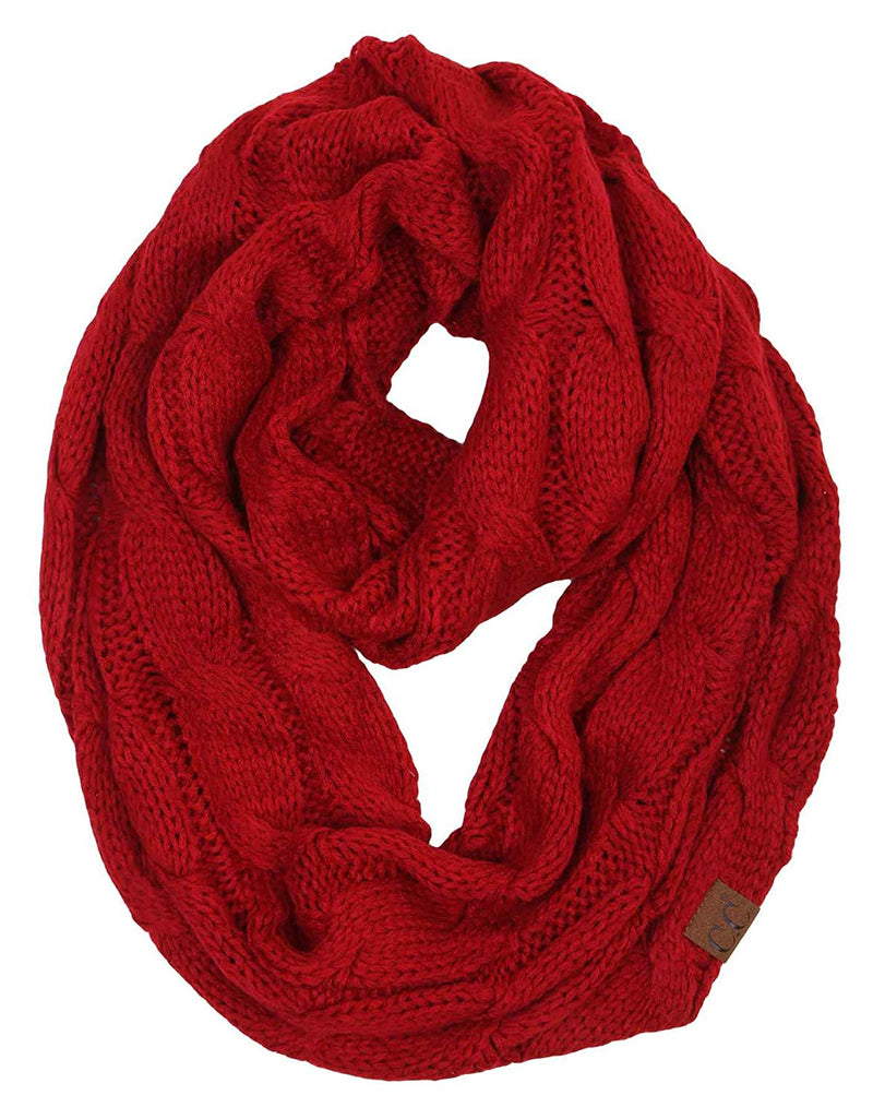 C.C. Cable Knit Infinity Scarf - Solid Colors