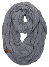 C.C. Cable Knit Infinity Scarf - Fuzzy Lined
