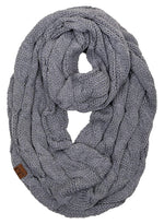 C.C. Cable Knit Infinity Scarf - Fuzzy Lined
