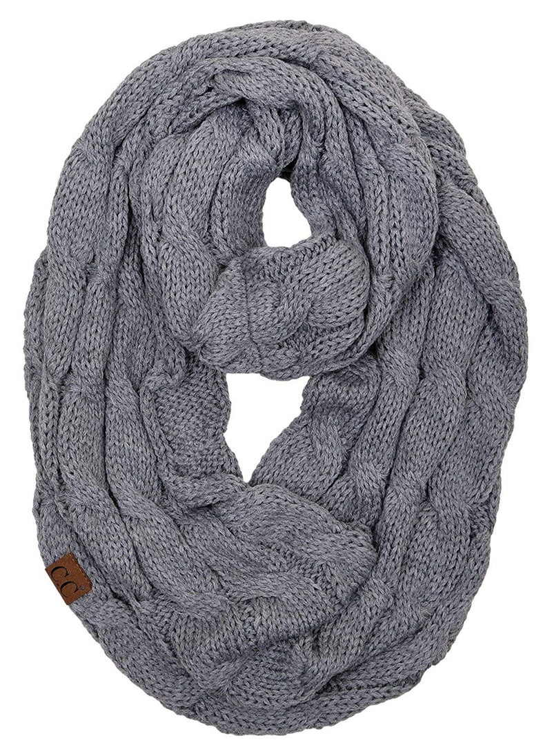 C.C. Cable Knit Infinity Scarf - Fuzzy Lined