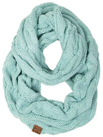 C.C. Cable Knit Infinity Scarf - Fuzzy Lined