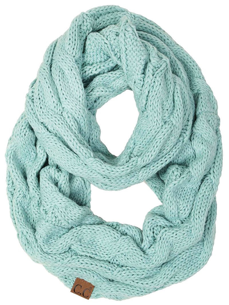 C.C. Cable Knit Infinity Scarf - Fuzzy Lined