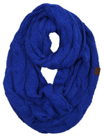 C.C. Cable Knit Infinity Scarf - Solid Colors