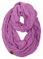 C.C. Cable Knit Infinity Scarf - Solid Colors