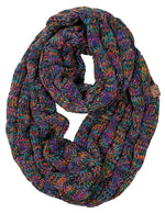 C.C. Cable Knit Infinity Scarf - Tricolor Mix