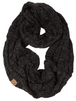 C.C. Cable Knit Infinity Scarf - Tricolor Mix