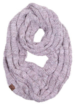 C.C. Cable Knit Infinity Scarf - Tricolor Mix