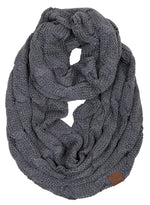 C.C. Cable Knit Infinity Scarf - Solid Colors
