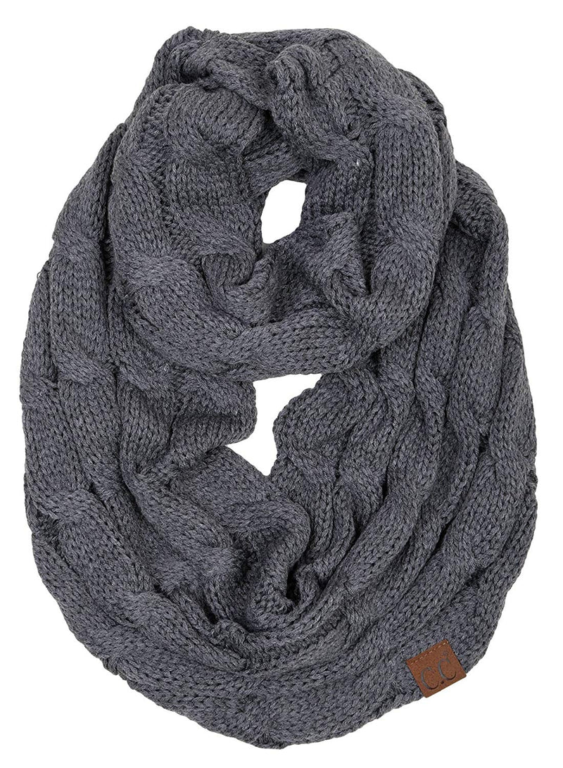 C.C. Cable Knit Infinity Scarf - Solid Colors