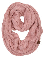 C.C. Cable Knit Infinity Scarf - Solid Colors