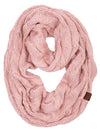 C.C. Cable Knit Infinity Scarf - Fuzzy Lined