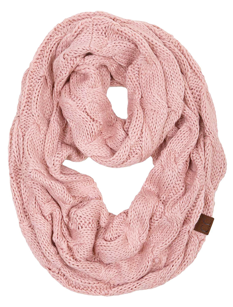 C.C. Cable Knit Infinity Scarf - Fuzzy Lined