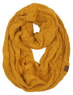 C.C. Cable Knit Infinity Scarf - Solid Colors