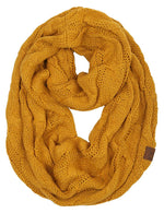 C.C. Cable Knit Infinity Scarf - Fuzzy Lined