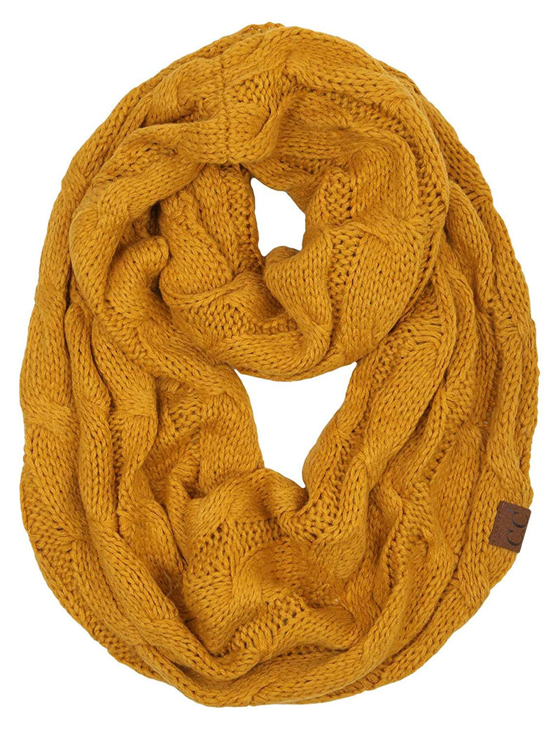 C.C. Cable Knit Infinity Scarf - Fuzzy Lined
