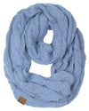 C.C. Cable Knit Infinity Scarf - Solid Colors