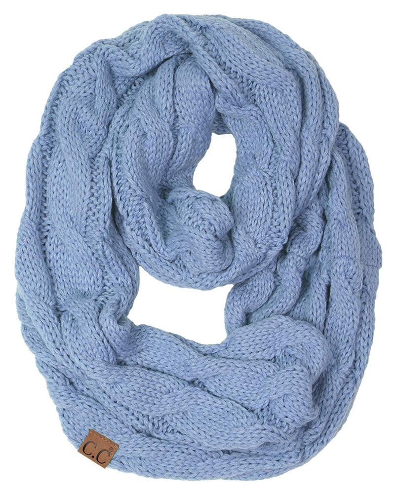 C.C. Cable Knit Infinity Scarf - Solid Colors