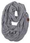C.C. Cable Knit Infinity Scarf - Solid Colors