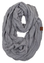 C.C. Cable Knit Infinity Scarf - Solid Colors