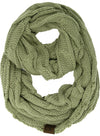 C.C. Cable Knit Infinity Scarf - Solid Colors