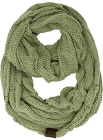 C.C. Cable Knit Infinity Scarf - Solid Colors