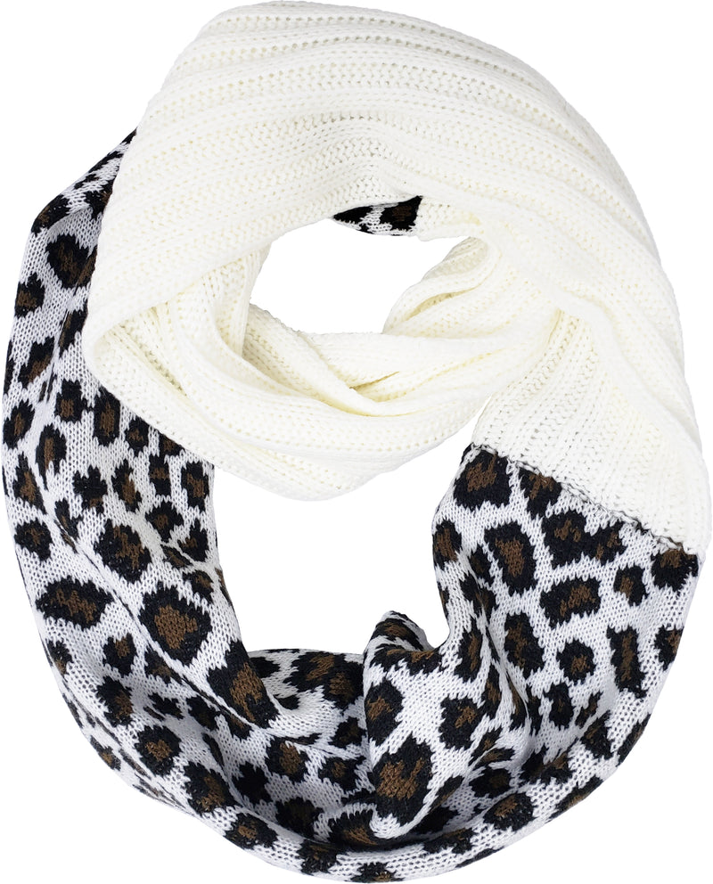 C.C. Cable Knit Infinity Scarf - Leopard