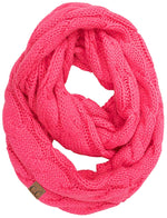C.C. Cable Knit Infinity Scarf - Solid Colors
