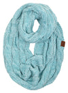 C.C. Cable Knit Infinity Scarf - Metallic