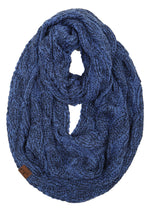 C.C. Cable Knit Infinity Scarf - Metallic