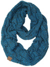 C.C. Cable Knit Infinity Scarf - 2 Tone