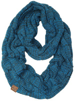 C.C. Cable Knit Infinity Scarf - 2 Tone