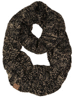 C.C. Cable Knit Infinity Scarf - 2 Tone