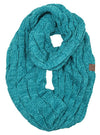 C.C. Cable Knit Infinity Scarf - 2 Tone