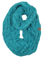 C.C. Cable Knit Infinity Scarf - 2 Tone