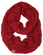 C.C. Cable Knit Infinity Scarf - 2 Tone