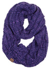 C.C. Cable Knit Infinity Scarf - 2 Tone